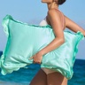 Slip slip pure silk queen pillowcase with scalloped edge - turquoise