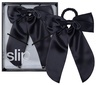 Slip pure silk hair bow black