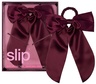 Slip pure silk hair bow crimson