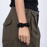 SUI AVA Ruched Ribbon Scrunchie - Black