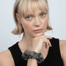 SUI AVA Kelly Crystal Scrunchie - Black Diamond